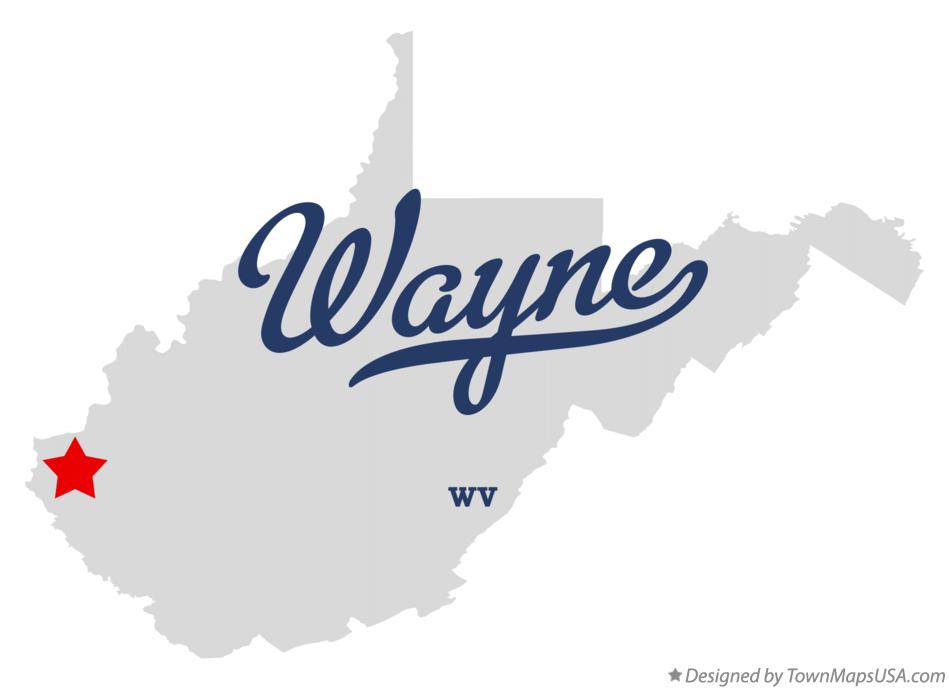 Map of Wayne West Virginia WV