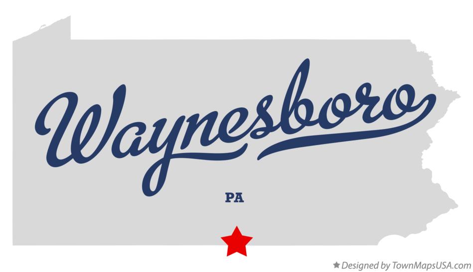 Map of Waynesboro Pennsylvania PA