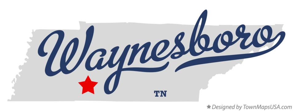 Map of Waynesboro Tennessee TN