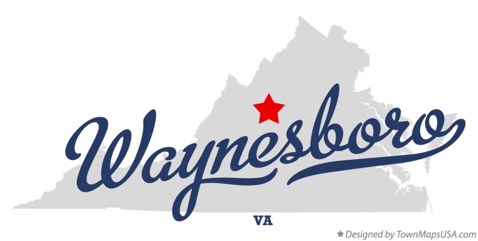 Map of Waynesboro Virginia VA