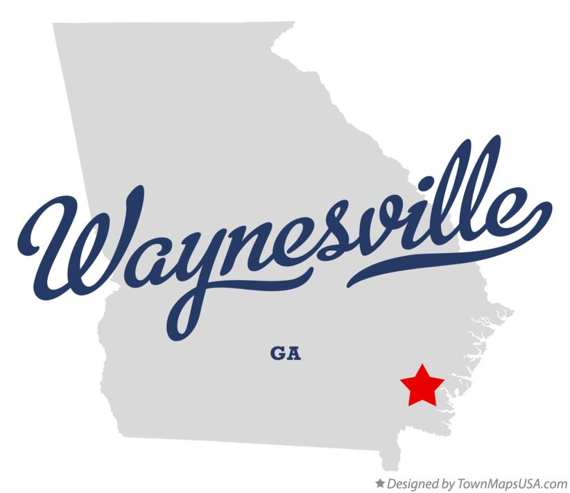 Map of Waynesville Georgia GA