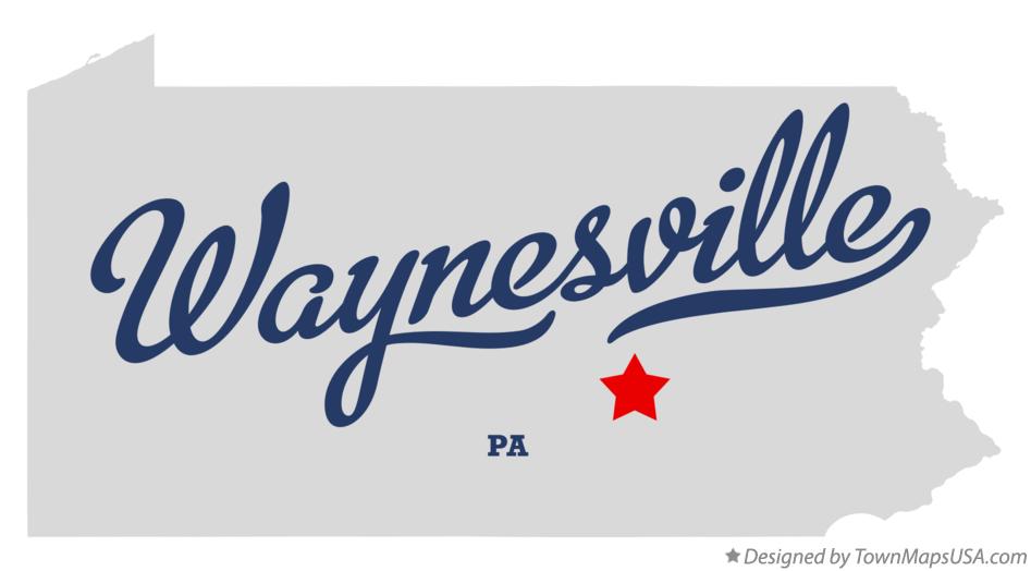 Map of Waynesville Pennsylvania PA