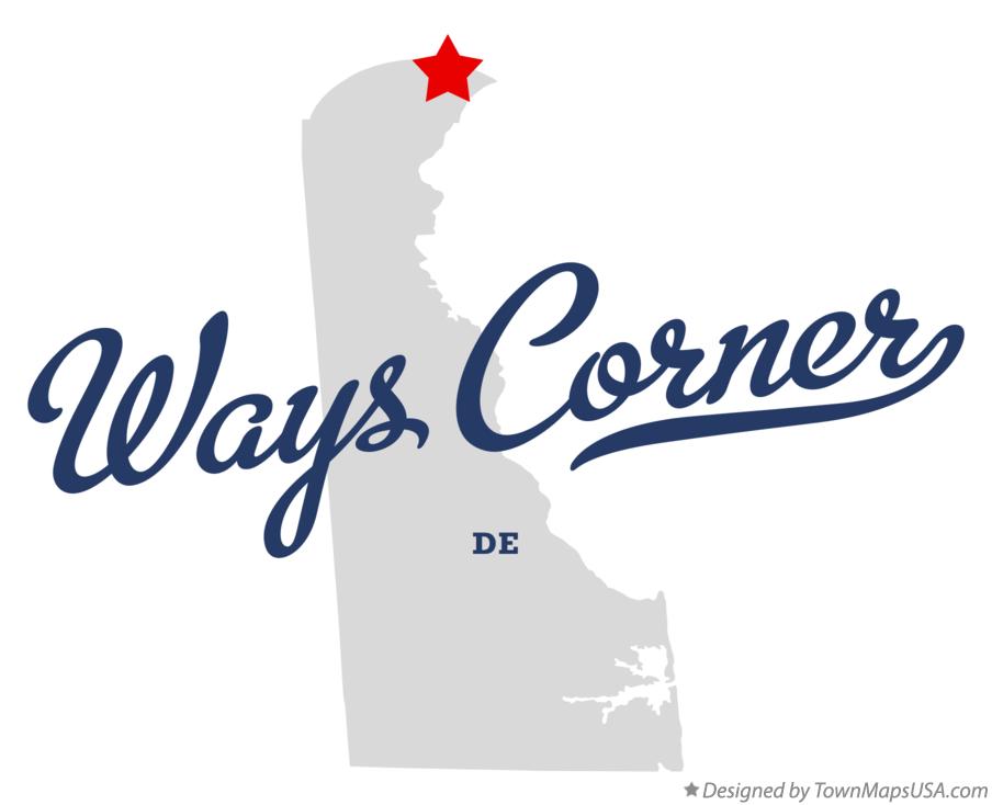 Map of Ways Corner Delaware DE