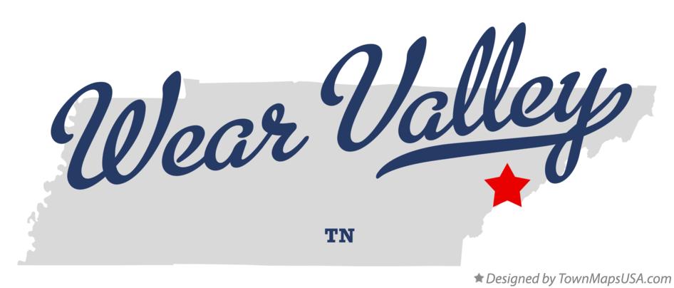 Map of Wear Valley Tennessee TN