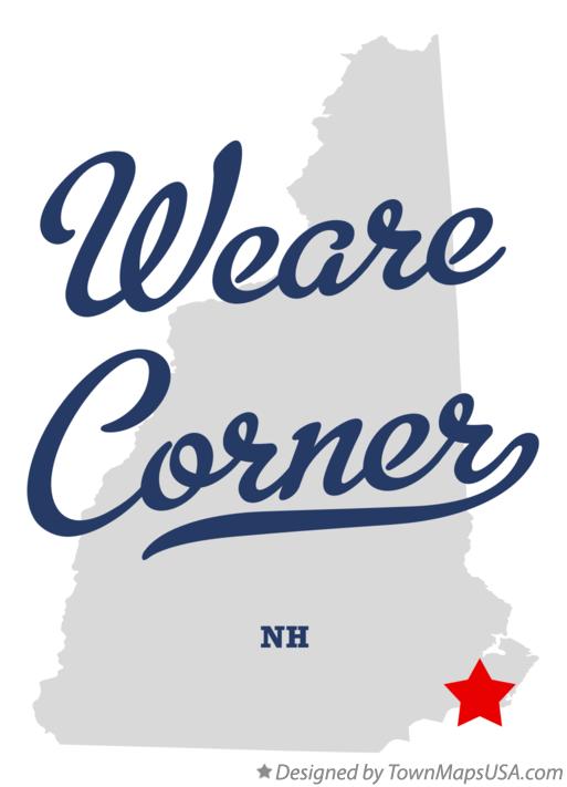Map of Weare Corner New Hampshire NH