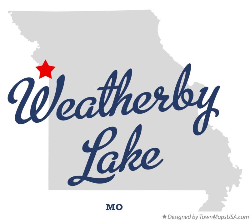 Map of Weatherby Lake Missouri MO