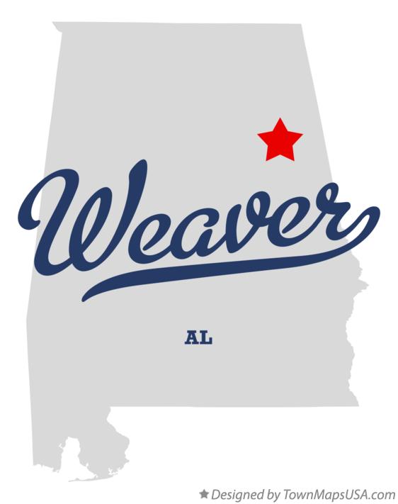 Map of Weaver Alabama AL