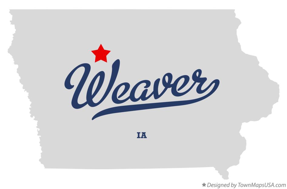 Map of Weaver Iowa IA