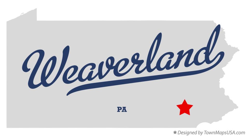 Map of Weaverland Pennsylvania PA