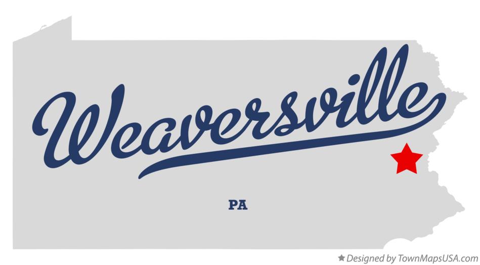 Map of Weaversville Pennsylvania PA