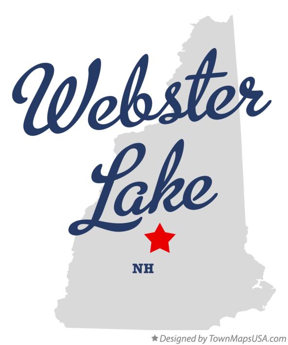 Map of Webster Lake New Hampshire NH