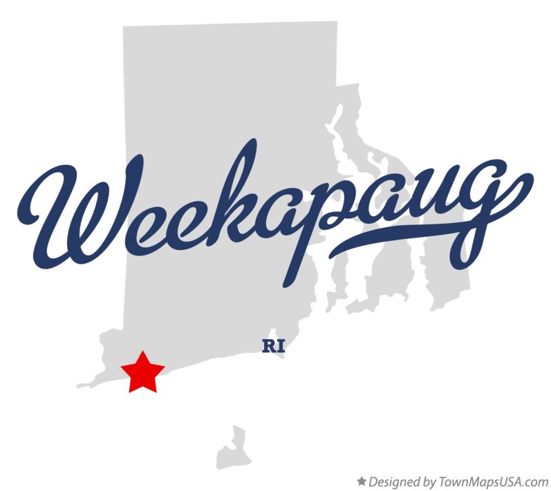 Map of Weekapaug Rhode Island RI