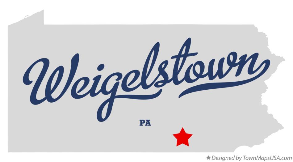 Map of Weigelstown Pennsylvania PA