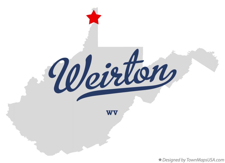 Map of Weirton West Virginia WV