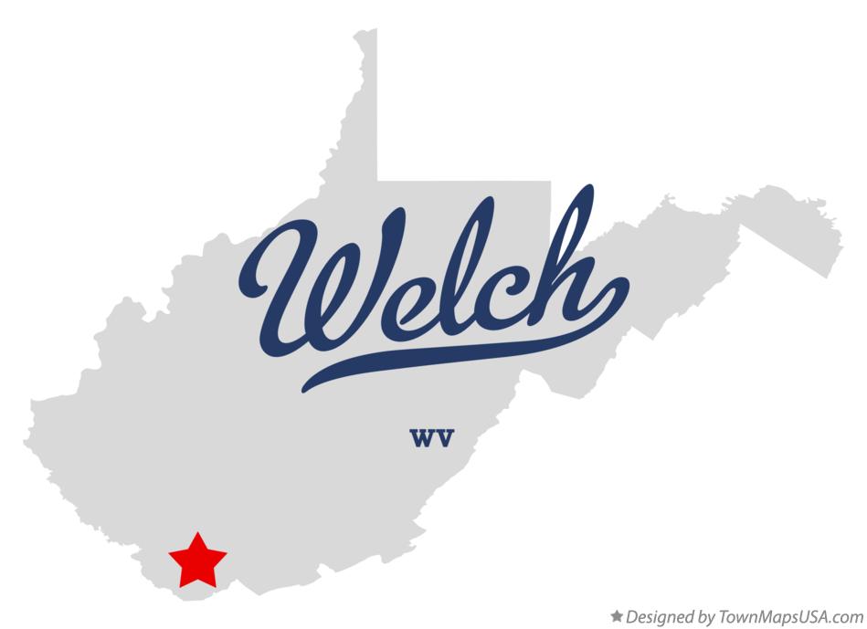 Map of Welch West Virginia WV