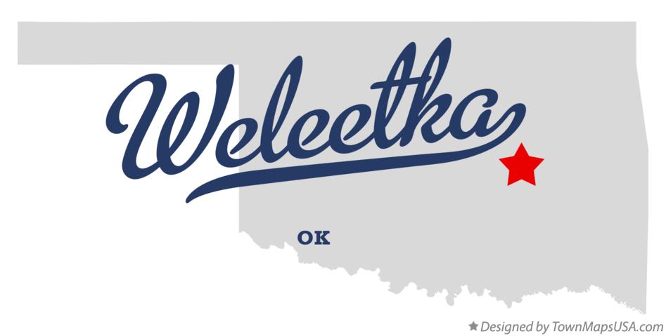 Map of Weleetka Oklahoma OK
