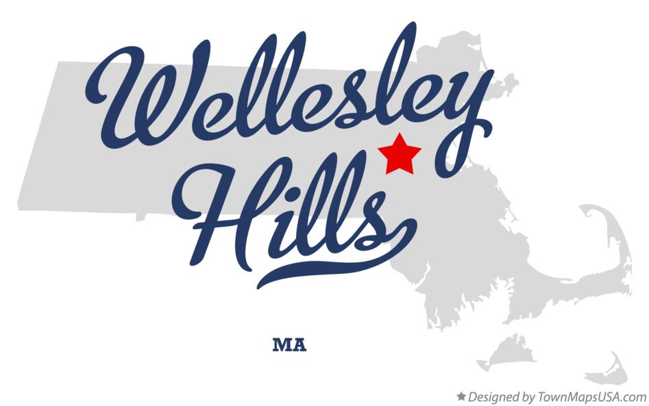 Map of Wellesley Hills Massachusetts MA