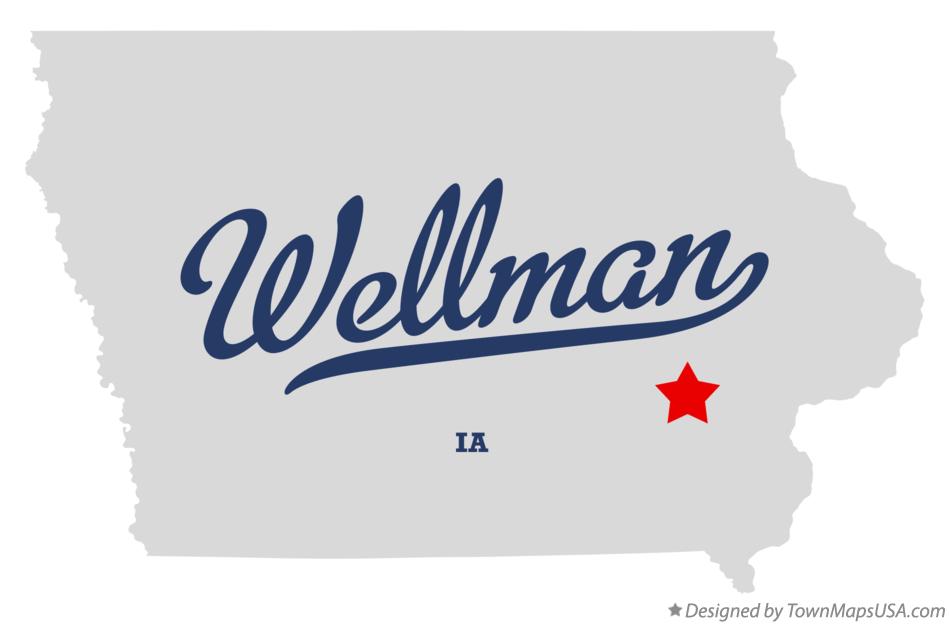 Map of Wellman Iowa IA