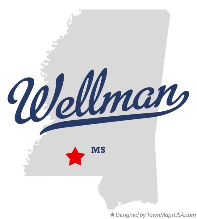 Map of Wellman Mississippi MS
