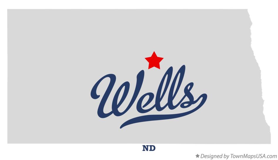 Map of Wells North Dakota ND