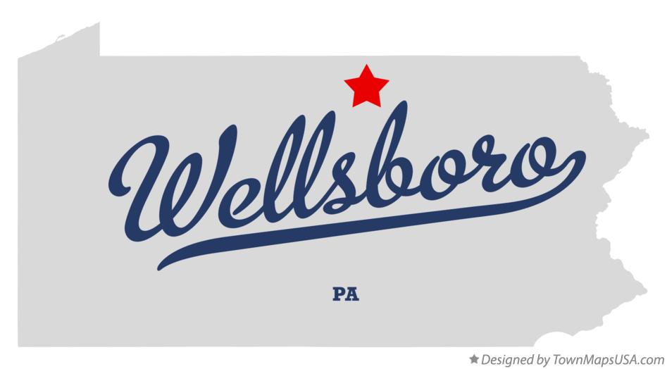 Map of Wellsboro Pennsylvania PA