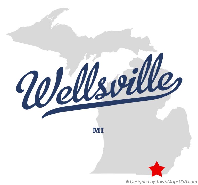 Map of Wellsville Michigan MI