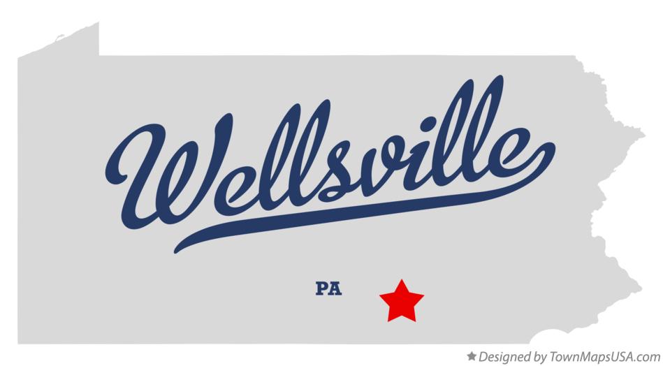 Map of Wellsville Pennsylvania PA