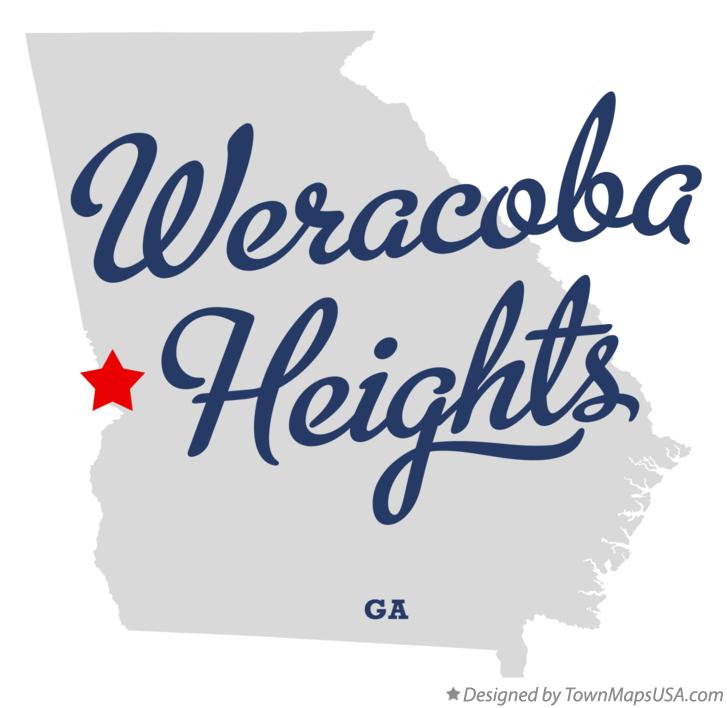 Map of Weracoba Heights Georgia GA