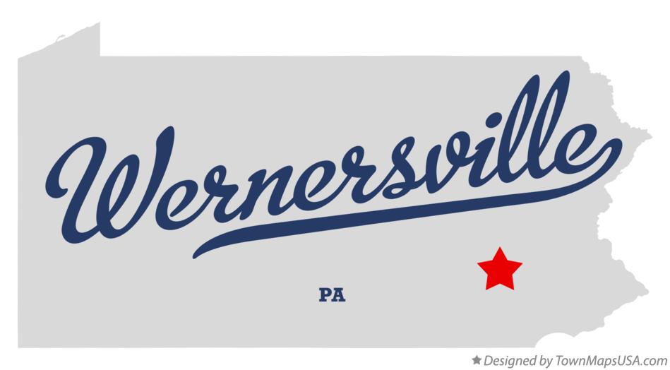 Map of Wernersville Pennsylvania PA
