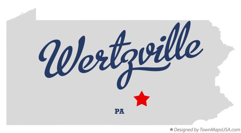 Map of Wertzville Pennsylvania PA