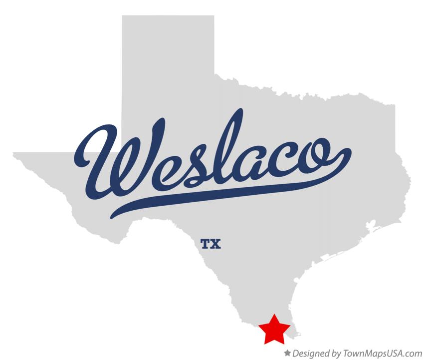 Map of Weslaco Texas TX