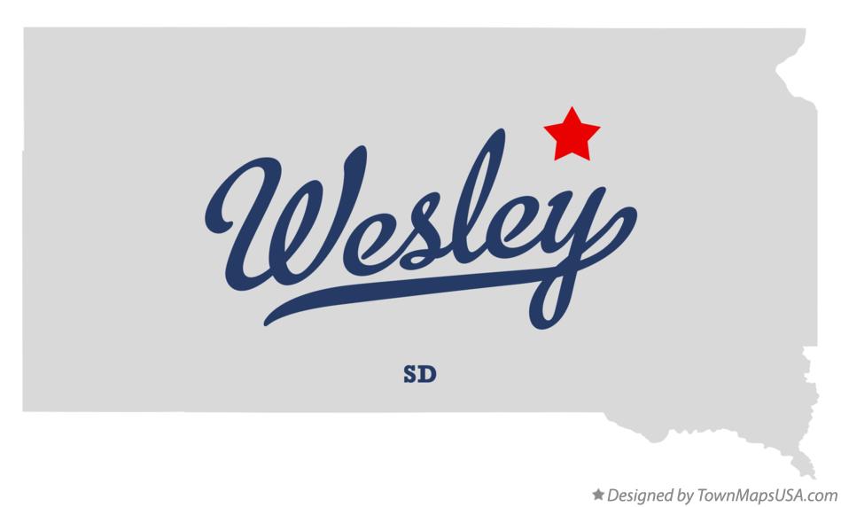 Map of Wesley South Dakota SD