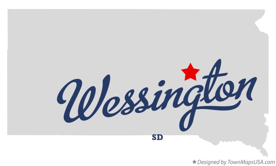 Map of Wessington South Dakota SD