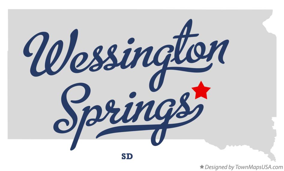 Map of Wessington Springs South Dakota SD