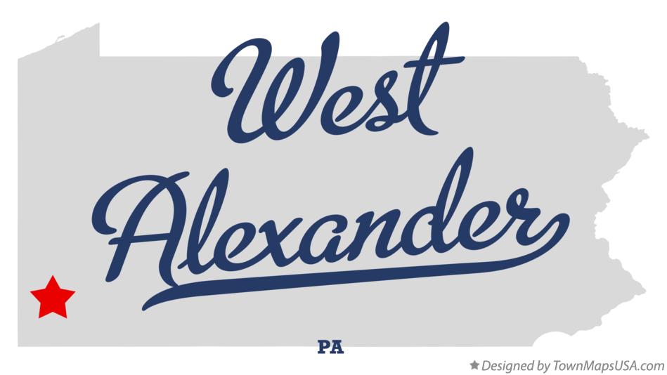 Map of West Alexander Pennsylvania PA