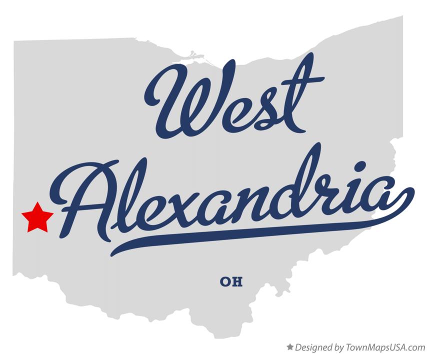 Map of West Alexandria Ohio OH