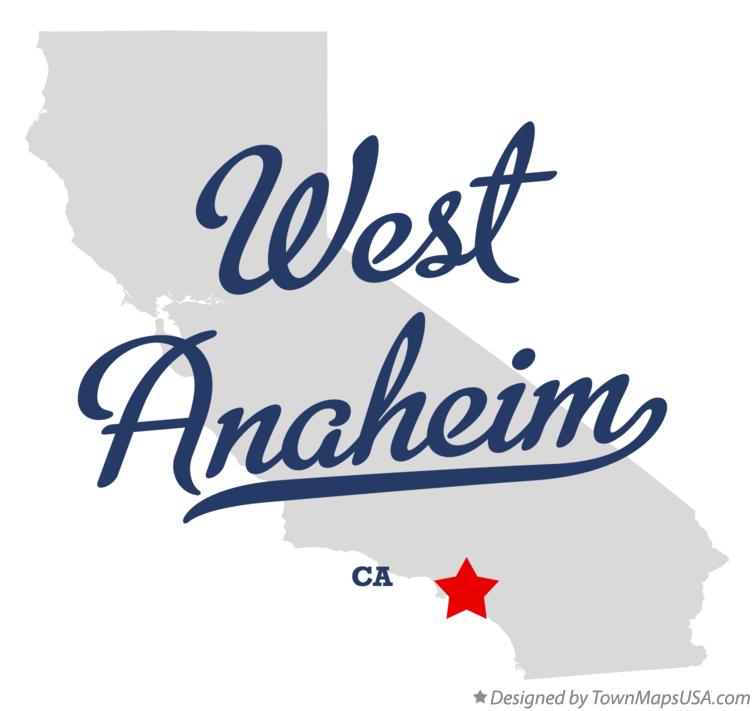 Map of West Anaheim California CA