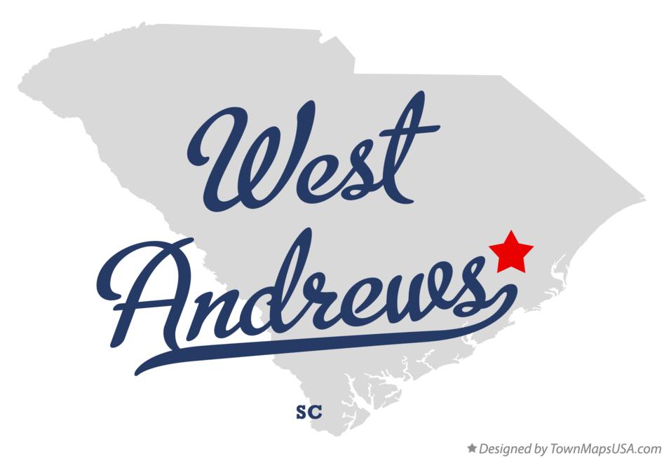 Map of West Andrews South Carolina SC