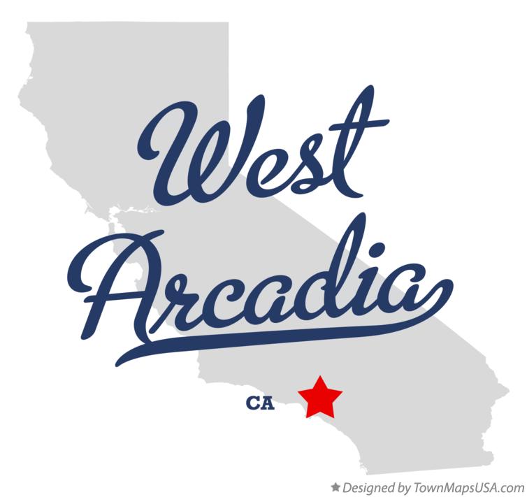 Map of West Arcadia California CA