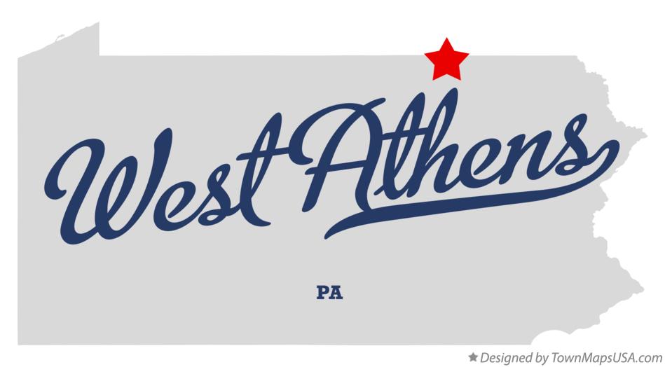 Map of West Athens Pennsylvania PA