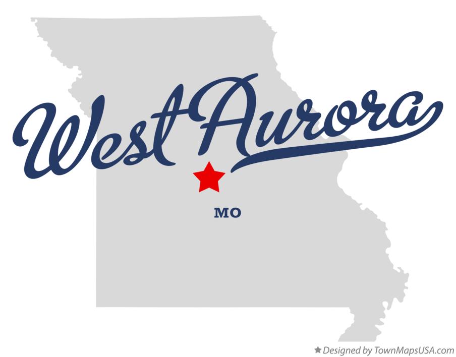 Map of West Aurora Missouri MO