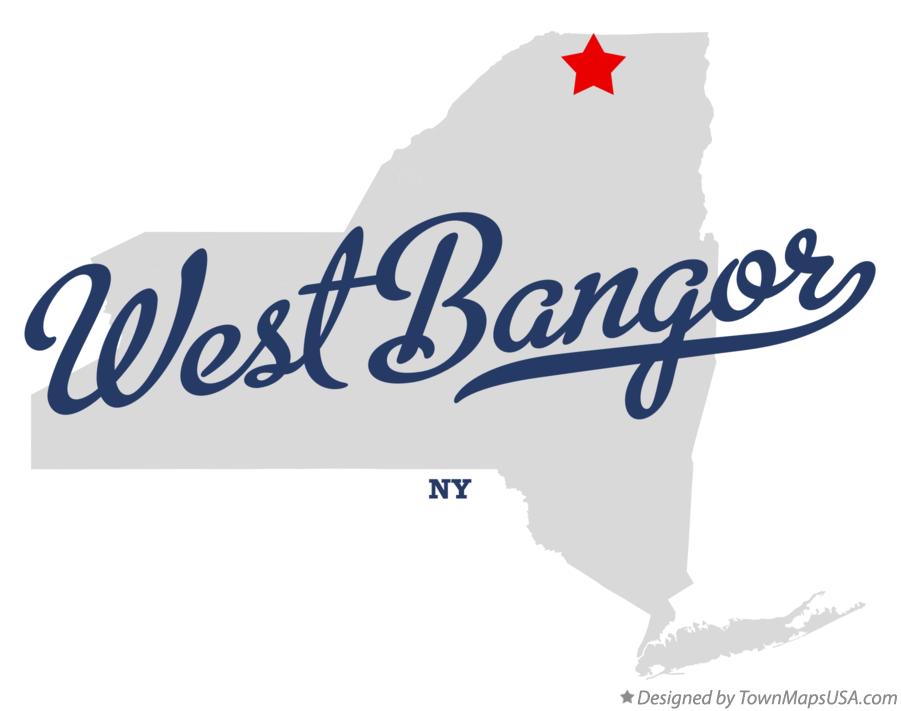 Map of West Bangor New York NY
