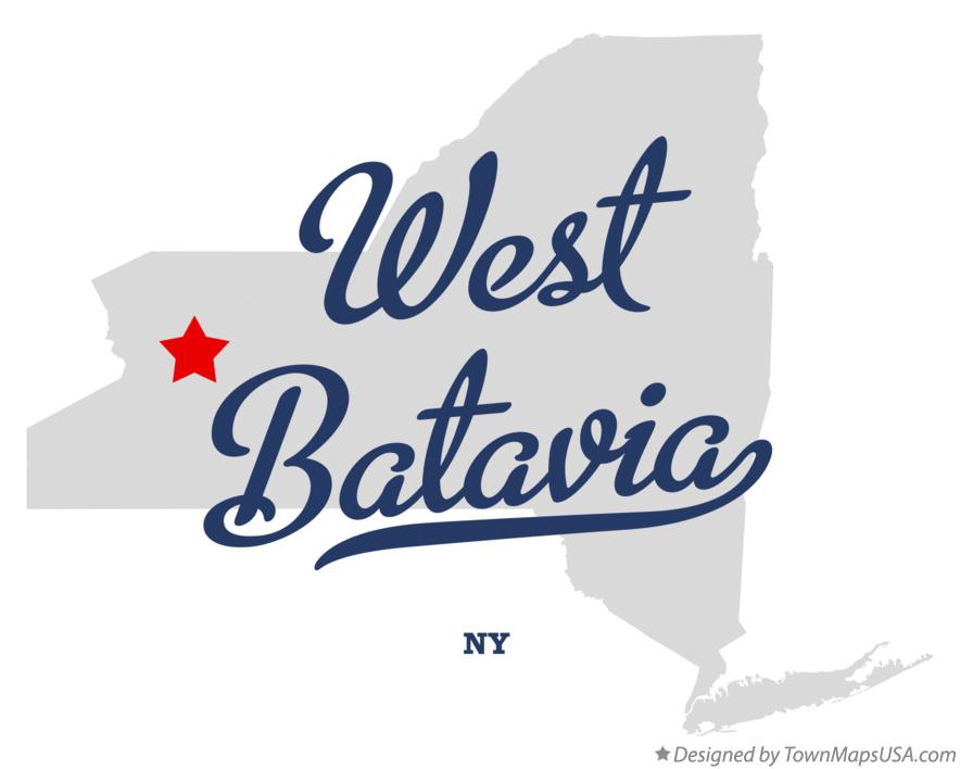 Map of West Batavia New York NY