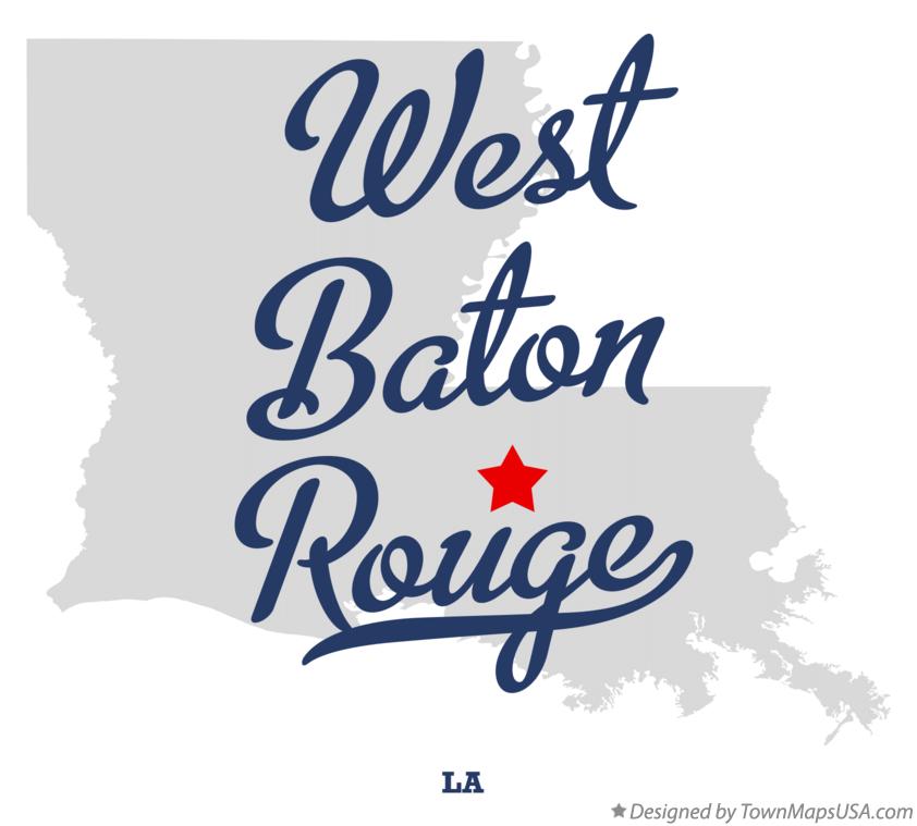 Map of West Baton Rouge Louisiana LA