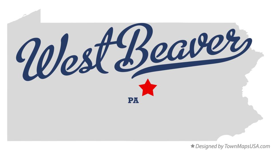 Map of West Beaver Pennsylvania PA