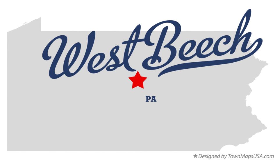 Map of West Beech Pennsylvania PA