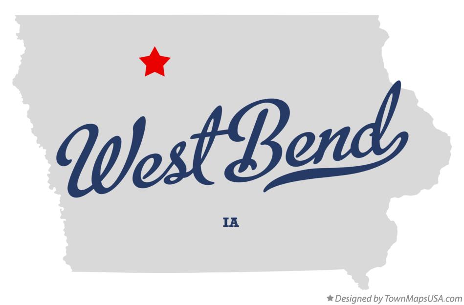 Map of West Bend Iowa IA