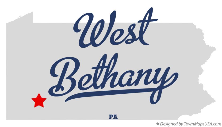 Map of West Bethany Pennsylvania PA