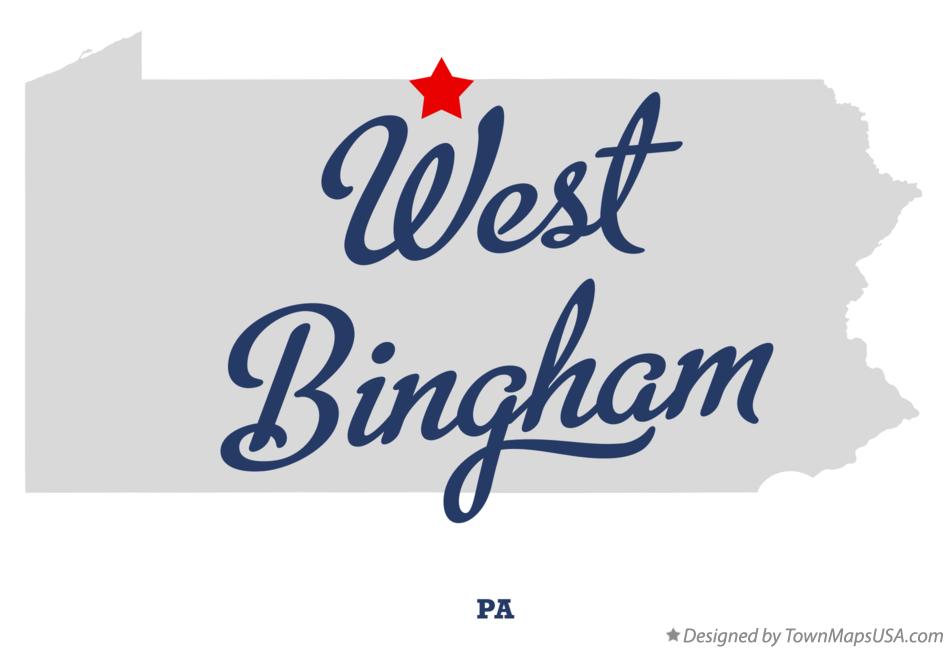 Map of West Bingham Pennsylvania PA