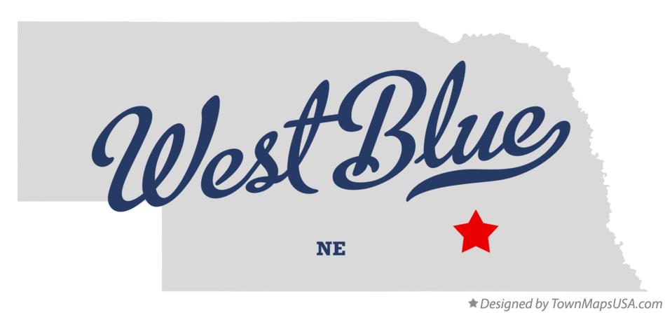 Map of West Blue Nebraska NE